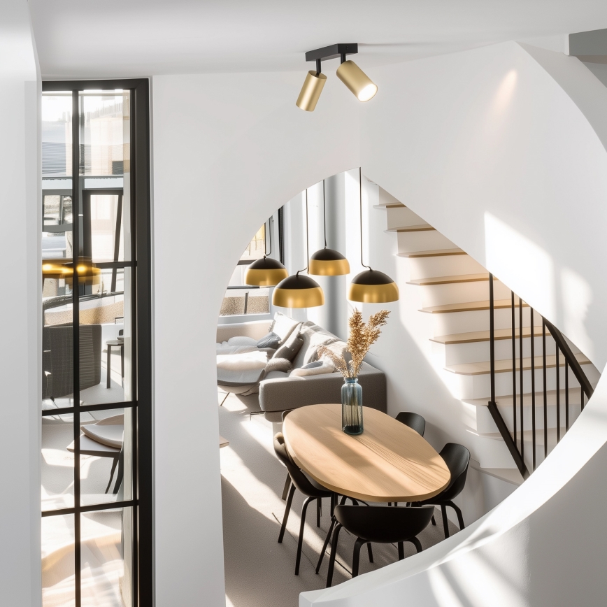 Brilagi - LED RGBW Stmívatelné bodové svítidlo SELE GOLDEN 2xGU10/4,8W/230V 3000K černá/zlatá + dálkové ovládání