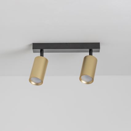 Brilagi - LED RGBW Stmívatelné bodové svítidlo SELE GOLDEN 2xGU10/4,8W/230V 3000K černá/zlatá + dálkové ovládání