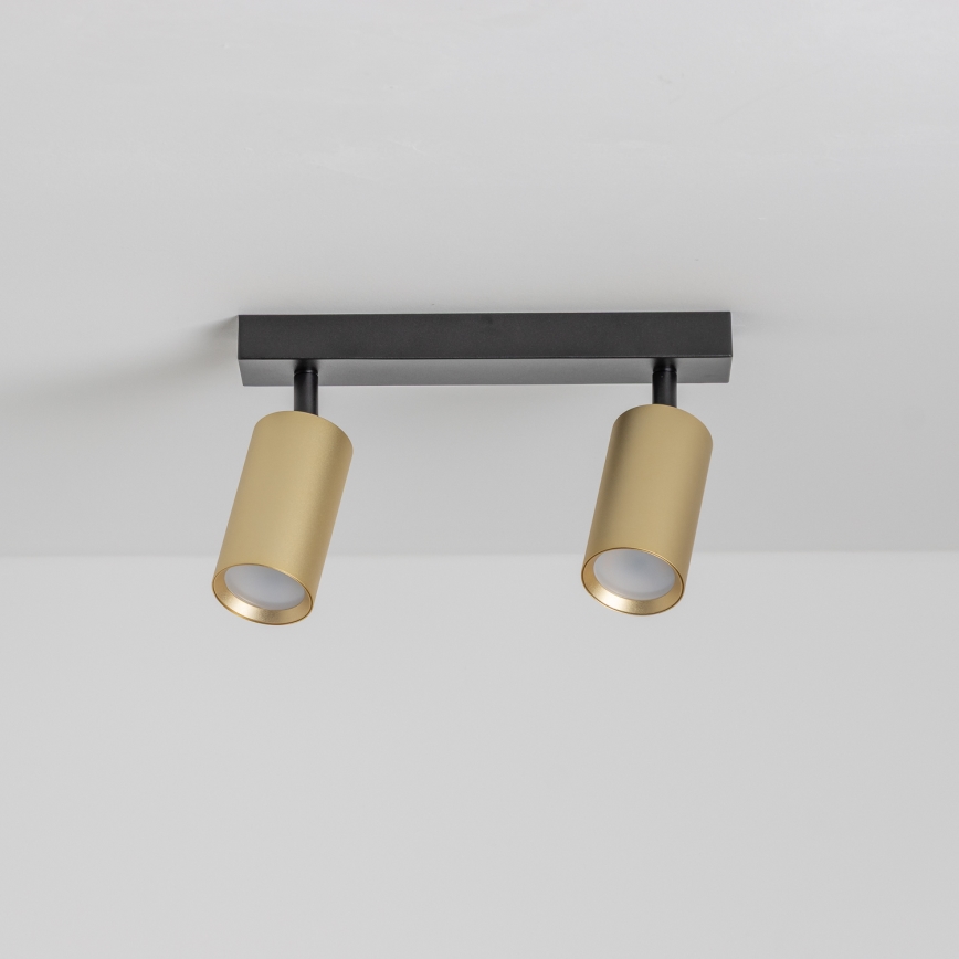 Brilagi - LED RGBW Stmívatelné bodové svítidlo SELE GOLDEN 2xGU10/6W/230V 3000K černá/zlatá + dálkové ovládání