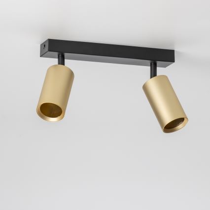 Brilagi - LED RGBW Stmívatelné bodové svítidlo SELE GOLDEN 2xGU10/6W/230V 3000K černá/zlatá + dálkové ovládání