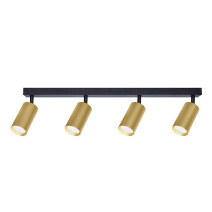 Brilagi - LED RGBW Stmívatelné bodové svítidlo SELE GOLDEN 4xGU10/4,8W/230V 3000K černá/zlatá + dálkové ovládání