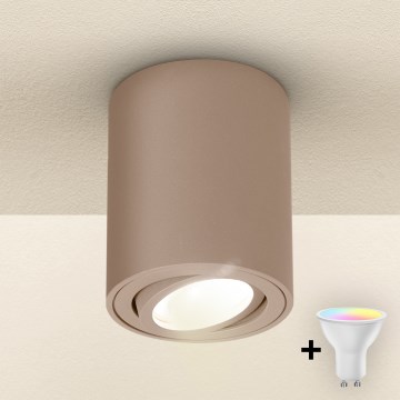 Brilagi - LED RGBW Stmívatelné bodové svítidlo MIA 1xGU10/30W/230V 2700-6500K Wi-Fi 100x80 mm béžová