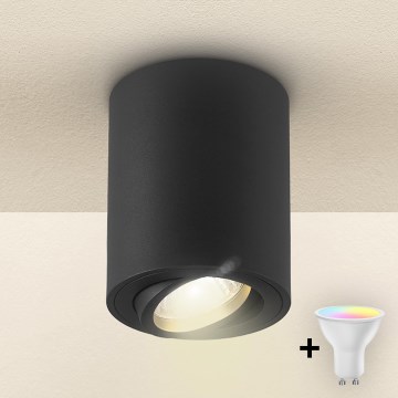 Brilagi - LED RGBW Stmívatelné bodové svítidlo MIA 1xGU10/4,8W/230V 3000K 100x80 mm černá + dálkové ovládání