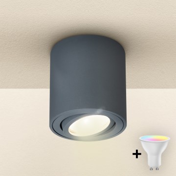 Brilagi - LED RGBW Stmívatelné bodové svítidlo MIA 1xGU10/4,8W/230V 3000K 84x80 mm antracit + dálkové ovládání