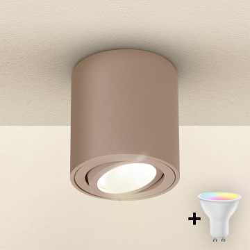 Brilagi - LED RGBW Stmívatelné bodové svítidlo MIA 1xGU10/4,8W/230V 3000K 84x80 mm béžová + dálkové ovládání