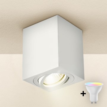 Brilagi - LED RGBW Stmívatelné bodové svítidlo MIA 1xGU10/6W/230V 3000K 100x80 mm bílá + dálkové ovládání