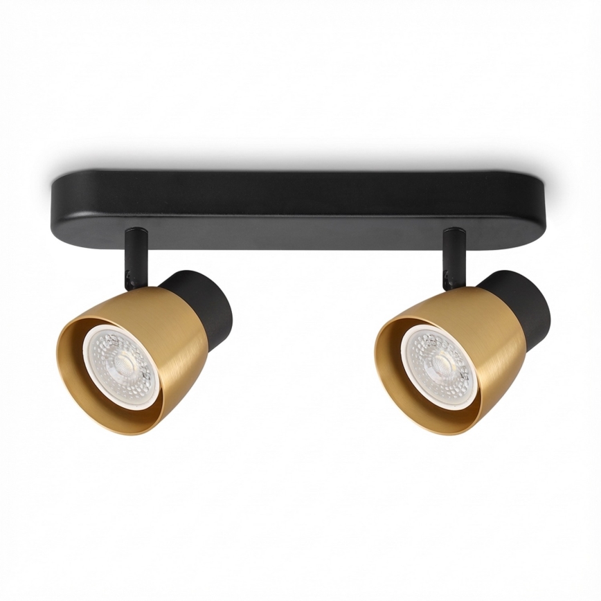 Brilagi - LED RGBW Stmívatelné bodové svítidlo NUGGET 2xGU10/4,8W/230V 3000K černá/zlatá + dálkové ovládání