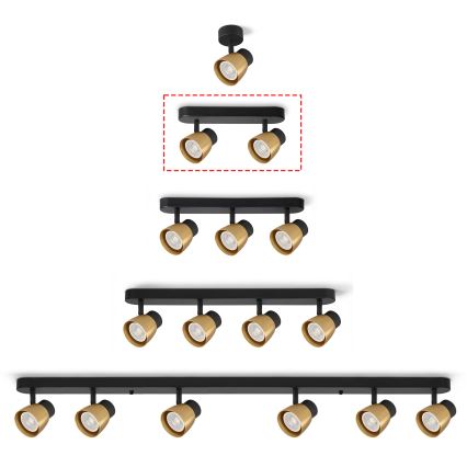 Brilagi - LED RGBW Stmívatelné bodové svítidlo NUGGET 2xGU10/6W/230V 2700-6500K Wi-Fi černá/zlatá