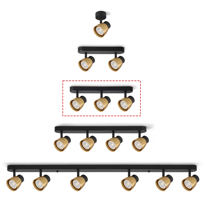 Brilagi - LED RGBW Stmívatelné bodové svítidlo NUGGET 3xGU10/6W/230V černá/zlatá