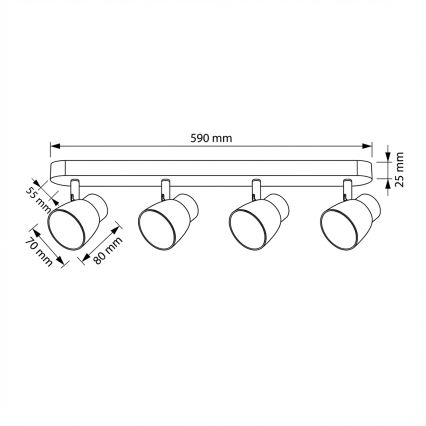 Brilagi - LED RGBW Stmívatelné bodové svítidlo NUGGET 4xGU10/4,8W/230V 3000K černá/zlatá + dálkové ovládání