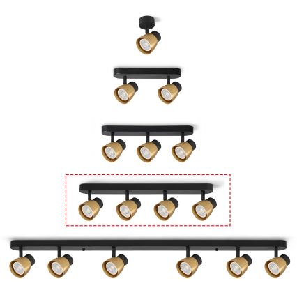 Brilagi - LED RGBW Stmívatelné bodové svítidlo NUGGET 4xGU10/6W/230V 2700-6500K Wi-Fi černá/zlatá