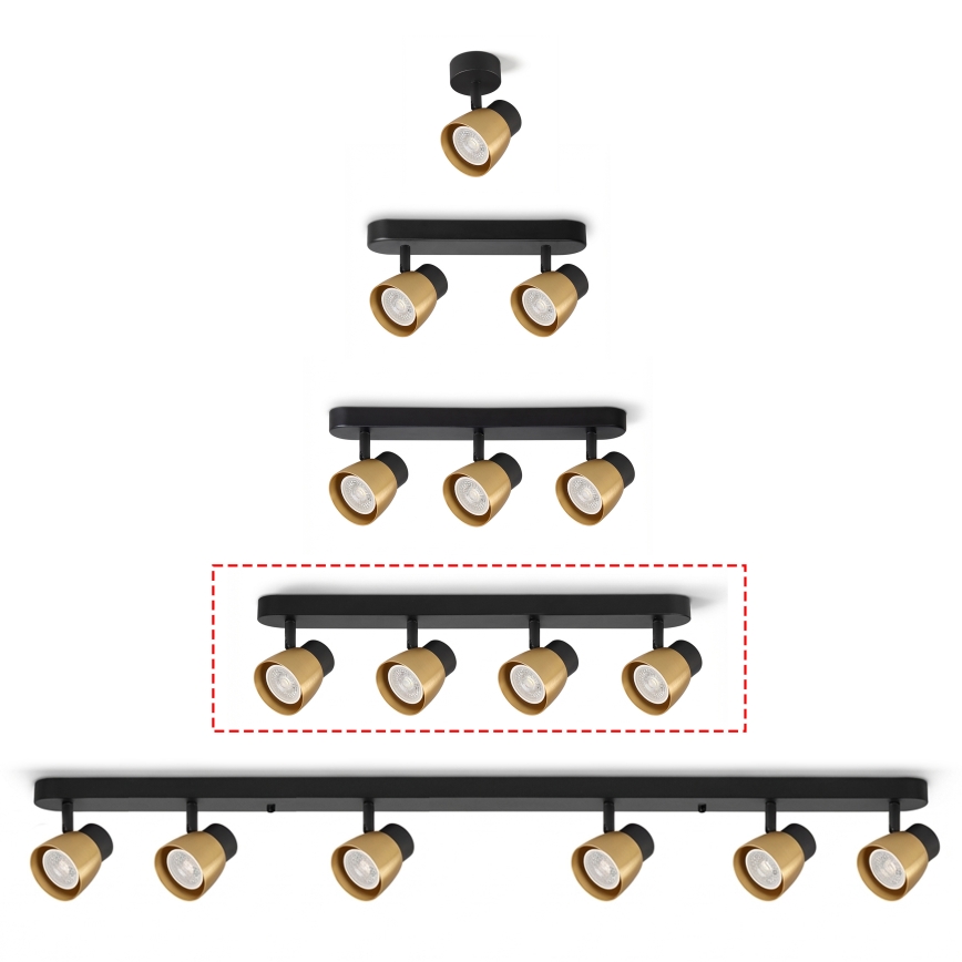 Brilagi - LED RGBW Stmívatelné bodové svítidlo NUGGET 4xGU10/6W/230V 2700-6500K Wi-Fi černá/zlatá