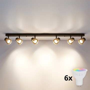 Brilagi - LED RGBW Stmívatelné bodové svítidlo NUGGET 6xGU10/6W/230V 2700-6500K Wi-Fi černá/zlatá