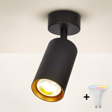 Brilagi - LED RGBW Stmívatelné bodové svítidlo SELE 1xGU10/4,8W/230V 3000K černá/zlatá + dálkové ovládání
