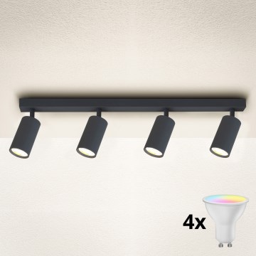 Brilagi - LED RGBW Stmívatelné bodové svítidlo SELE 4xGU10/4,8W/230V 3000K antracit + dálkové ovládání