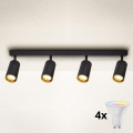 Brilagi - LED RGBW Stmívatelné bodové svítidlo SELE 4xGU10/4,8W/230V 3000K černá/zlatá + dálkové ovládání