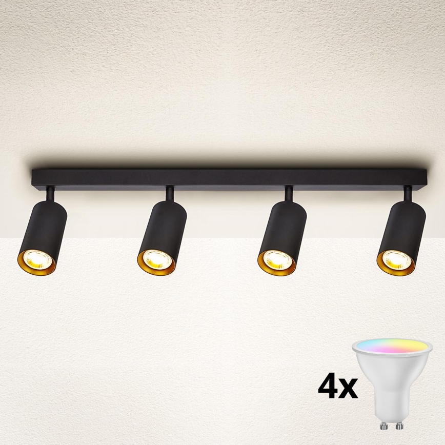Brilagi - LED RGBW Stmívatelné bodové svítidlo SELE 4xGU10/6,5W/230V 2700-6500K černá/zlatá
