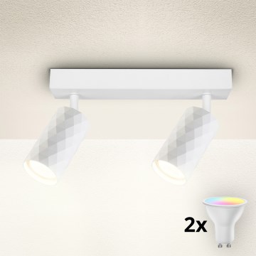 Brilagi - LED RGBW Stmívatelné bodové svítidlo SELE DIAMANT 2xGU10/4,8W/230V 3000K bílá + dálkové ovládání