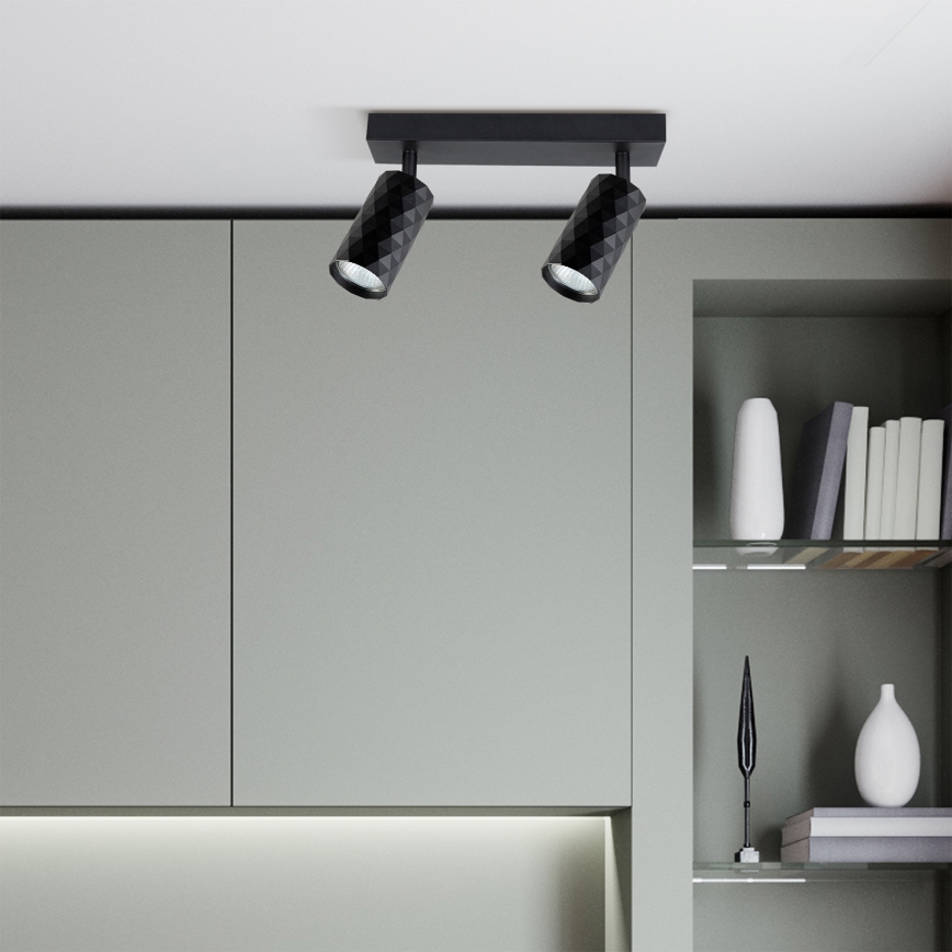 Brilagi - LED RGBW Stmívatelné bodové svítidlo SELE DIAMANT 2xGU10/4,8W/230V 3000K černá + dálkové ovládání
