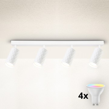 Brilagi - LED RGBW Stmívatelné bodové svítidlo SELE DIAMANT 4xGU10/4,8W/230V 3000K bílá + dálkové ovládání