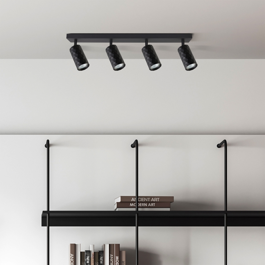 Brilagi - LED RGBW Stmívatelné bodové svítidlo SELE DIAMANT 4xGU10/4,8W/230V 3000K černá + dálkové ovládání