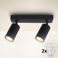 Brilagi - LED RGBW Stmívatelné bodové svítidlo SELE MODERN 2xGU10/4,8W/230V 3000K černá + dálkové ovládání