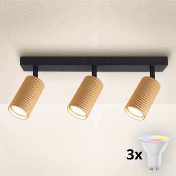 Brilagi - LED RGBW Stmívatelné bodové svítidlo SELE MODERN 3xGU10/6W/230V 3000K zlatá + dálkové ovládání