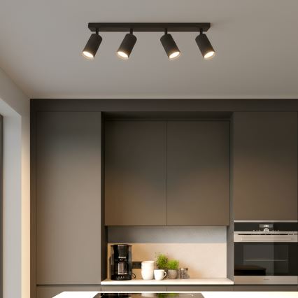 Brilagi - LED RGBW Stmívatelné bodové svítidlo SELE MODERN 4xGU10/4,8W/230V 3000K černá + dálkové ovládání