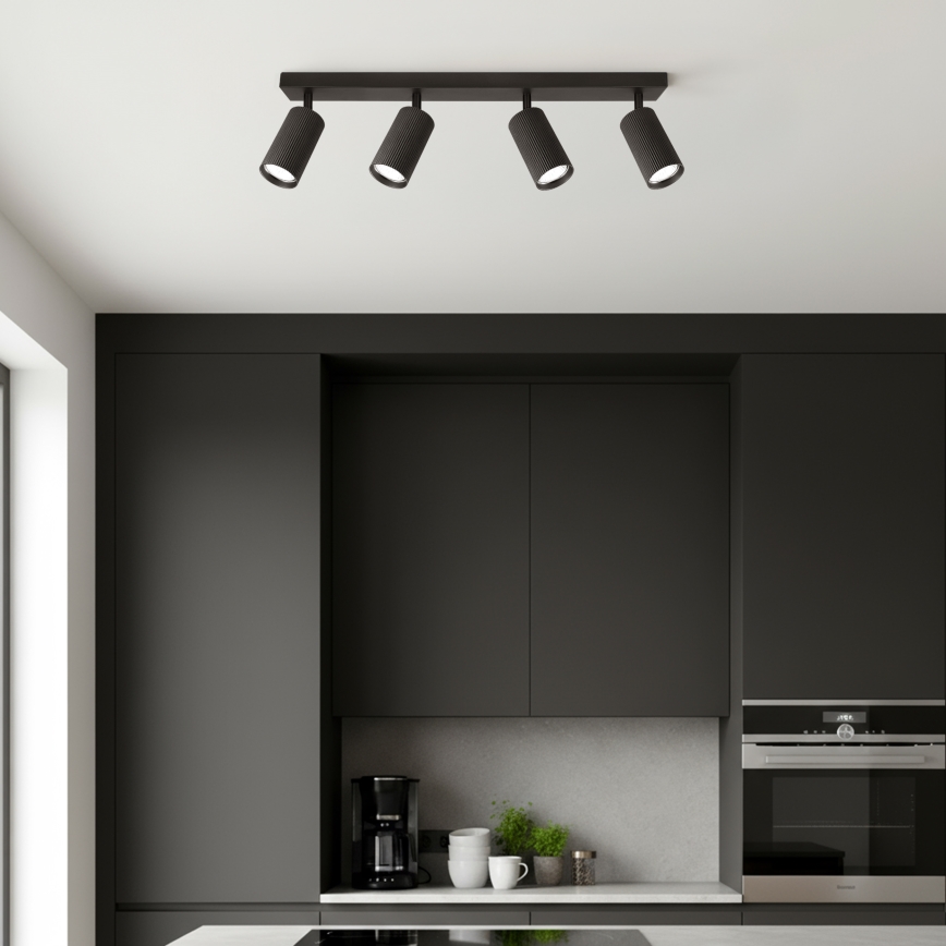 Brilagi - LED RGBW Stmívatelné bodové svítidlo SELE MODERN 4xGU10/4,8W/230V 3000K černá + dálkové ovládání
