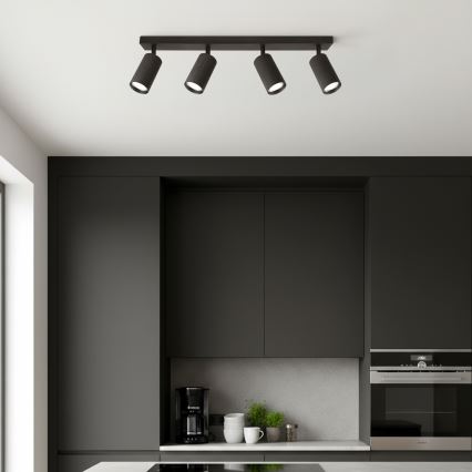 Brilagi - LED RGBW Stmívatelné bodové svítidlo SELE MODERN 4xGU10/6W/230V 3000K černá + dálkové ovládání