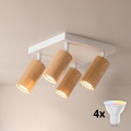 Brilagi - LED RGBW Stmívatelné bodové svítidlo SELE SQUARE 4xGU10/6,5W/230V 2700-6500K bílá/dekor dubu