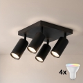 Brilagi - LED RGBW Stmívatelné bodové svítidlo SELE SQUARE 4xGU10/6,5W/230V 2700-6500K černá