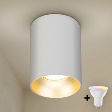 Brilagi - LED RGBW Stmívatelné bodové svítidlo TRINE 1xGU10/4,8W/230V 3000K bílá/zlatá + dálkové ovládání