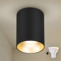 Brilagi - LED RGBW Stmívatelné bodové svítidlo TRINE 1xGU10/4,8W/230V 3000K černá/zlatá + dálkové ovládání