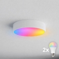 BRILAGI - LED RGBW Stmívatelné koupelnové stropní svítidlo CLARE 2xE27/12W/230V 2700-6500K pr. 30 cm IP54 bílá