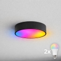 BRILAGI - LED RGBW Stmívatelné koupelnové stropní svítidlo CLARE 2xE27/12W/230V 2700-6500K pr. 30 cm IP54 černá