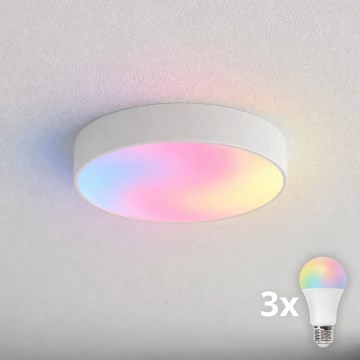 Brilagi - LED RGBW Stmívatelné koupelnové stropní svítidlo CLARE 3xE27/9W/230V 2700-6500K pr. 40 cm IP54 Wi-Fi bílá