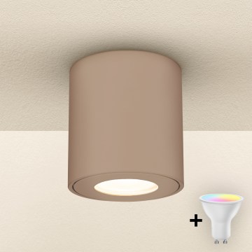 Brilagi - LED RGBW Stmívatelné koupelnové svítidlo MIA 1xGU10/4,8W/230V 3000K 84x80 mm béžová IP54 + dálkové ovládání