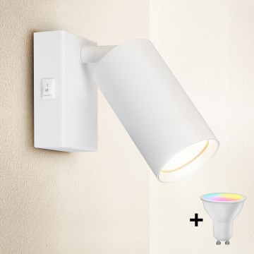 Brilagi - LED RGBW Stmívatelné nástěnné bodové svítidlo SELE 1xGU10/6W/230V 3000K bílá + dálkové ovládání