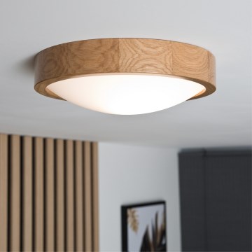 Brilagi - LED RGBW Stmívatelné stropní svítidlo CARVALHO SLIM 1xE27/15W/230V 2700-6500K Wi-Fi dub pr. 27 cm