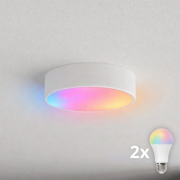 BRILAGI - LED RGBW Stmívatelné stropní svítidlo CLARE 2xE27/12W/230V 2700-6500K pr. 30 cm bílá