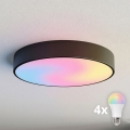 Brilagi - LED RGBW Stmívatelné stropní svítidlo CLARE 4xE27/9W/230V 2700-6500K pr. 50 cm Wi-Fi černá