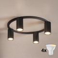 Brilagi - LED RGBW Stmívatelné stropní svítidlo SELE 4xGU10/6,5W/230V 2700-6500K černá