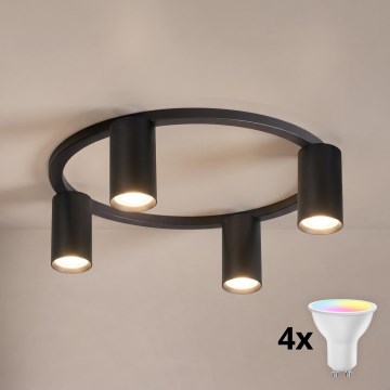 Brilagi - LED RGBW Stmívatelné stropní svítidlo SELE 4xGU10/6,5W/230V 2700-6500K černá
