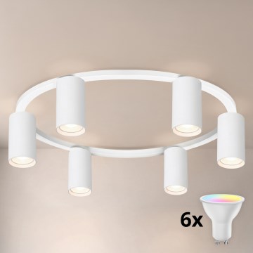 Brilagi - LED RGBW Stmívatelné stropní svítidlo SELE 6xGU10/6,5W/230V 2700-6500K bílá + dálkové ovládání