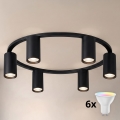 Brilagi - LED RGBW Stmívatelné stropní svítidlo SELE 6xGU10/6,5W/230V 2700-6500K černá + dálkové ovládání