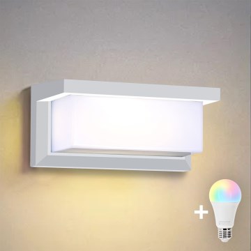 BRILAGI - LED RGBW Stmívatelné venkovní nástěnné svítidlo BRICKY 1xE27/12W/230V 2700-6500K IP54 bílá