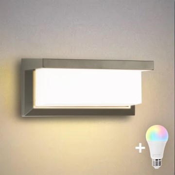 BRILAGI - LED RGBW Stmívatelné venkovní nástěnné svítidlo BRICKY 1xE27/12W/230V 2700-6500K IP54 šedá