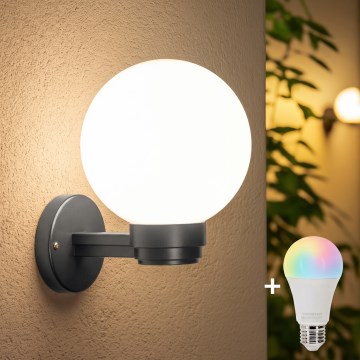 BRILAGI - LED RGBW Stmívatelné venkovní nástěnné svítidlo HARBOR 1xE27/12W/230V 2700-6500K IP33 antracit/bílá