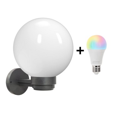 Brilagi - LED RGBW Stmívatelné venkovní nástěnné svítidlo HARBOR 1xE27/15W/230V 2700-6500K IP33 antracit/bílá